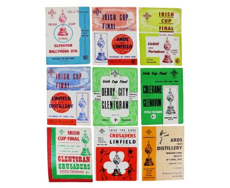 Soccer:&nbsp; I.F.A., 1959-69, a group of 9 Official Match Programmes for the Irish Cup Finals, to include: * Glenavon v Ball