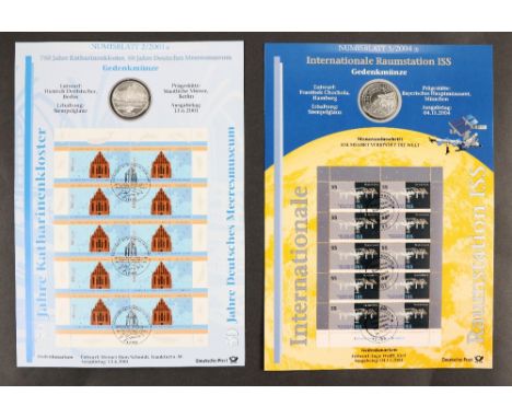 Original Coins &amp; Medals Philately:&nbsp;Numisblatter - Deutsche Post Ag., Two modern Albums of German Stamps and Coins / 