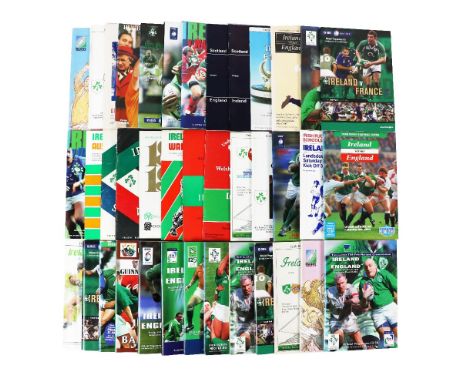 Rugby: [I.R.F.U. et al] 1960's-1990's, a collection of Official Programmes for Home &amp; Away Internationals, Rugby World Cu