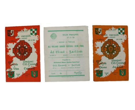 G.A.A.: [Wembley Games] 1958 &amp; 1959,&nbsp;two Official Match Programmes for Games in Wembley: 1958 - Football (Galway v. 