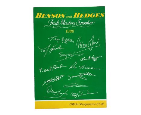 Signed by 10 of the Participants  Snooker:&nbsp;Benson and Hedges Irish Masters Snooker 1988, roy 8vo, D. 1988,&nbsp;signed b
