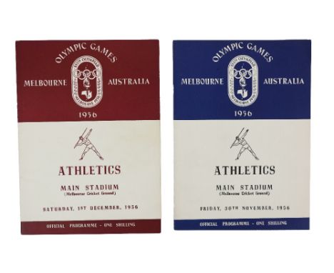 Going for Gold in Melbourne  Athletics: Olympics, Melbourne 1956, two Official Programmes, Athletics, Main Stadium (Melbourne