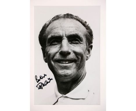 Signed by Sir Stanley Matthews Soccer: Blackpool F.C., a black and white Profile Photographic Print&nbsp;signed 'Best Wishes 