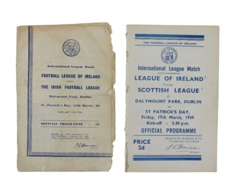 Soccer: International League 1939/49, League of Ireland v. Scottish League at Dalymount Park, Dublin, Saint Patrick's Day (17