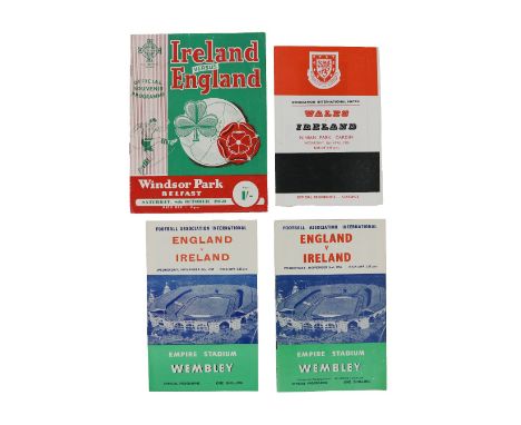 Soccer: F.A.I. 1955 - 1960, a group of four Official Match Programmes, to include:  * England v. Ireland, 2.10.55 at Wembley;