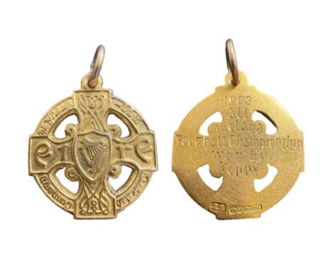 1903 All-Ireland Football Championship The Kingdom's First Football All-Ireland Medal: G.A.A. 1903, Football, a 9ct gold Celt