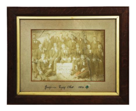 Limerick Rugby in 1898  Rugby [Co. Limerick 1898] an original sepia group Photograph of Garryowen Social Club 1898 (Rugby Clu