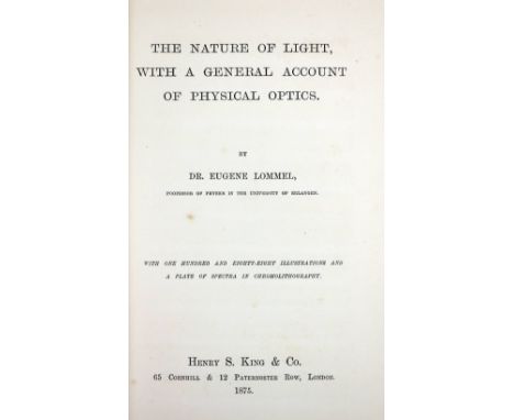Helmholtz (H.)&nbsp;Popular Lectures on Scientific Subjects,... With An Introduction by Professor Tyndall. 8vo Lond. 1873.&nb