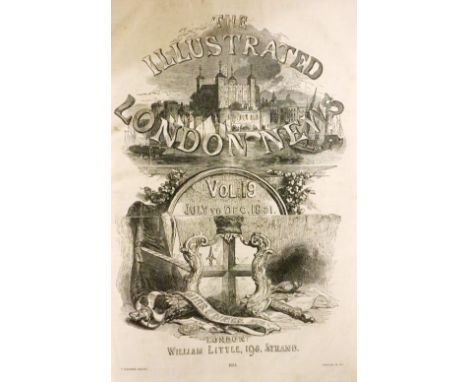 Periodical:&nbsp;The Illustrated London News, 20 vols. lg. folio Lond. c. 1851-1867. Illus. thro.-out, mostly cont. hf. calf,