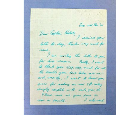Famous Cork Maritime Family Co. Cork Manuscript:&nbsp;Roberts (Capt. R.E.) of "Simla" Glenbrook, Passage West," Folio Day-boo