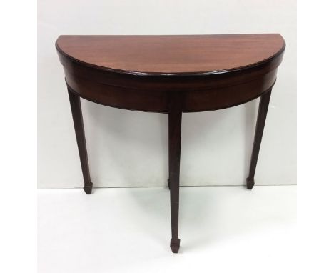 Edw Mahogany Demi Lune Card Table