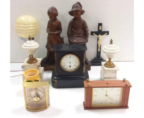 Misc Lot, Retro Lamp, Vict Clock, Etc
