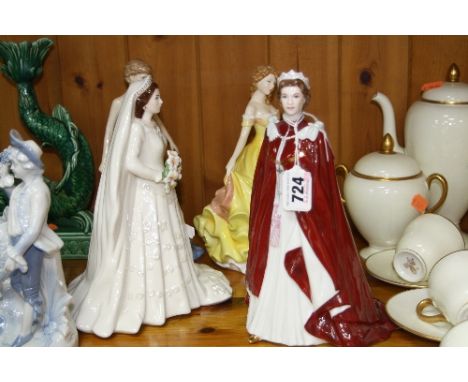 TWO ROYAL WORCESTER FIGURES, 'In Celebration of The Queen's 80th Birthday 2006' and 'Diamond Wedding Anniversary 1947-2007', 