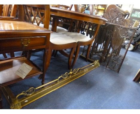 A BRASS FENDER, and a folding firescreen (2)