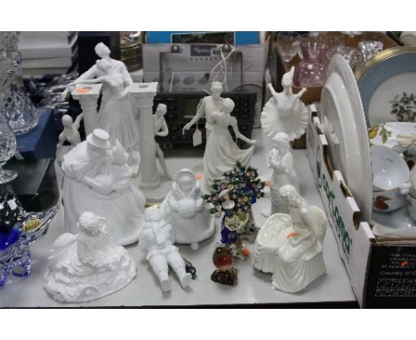 VARIOUS FIGURES, to include Franklin Mint Limited Edition 'Romeo & Juliet', a pair ' Romeo' candlesticks, Royal Worcester sec