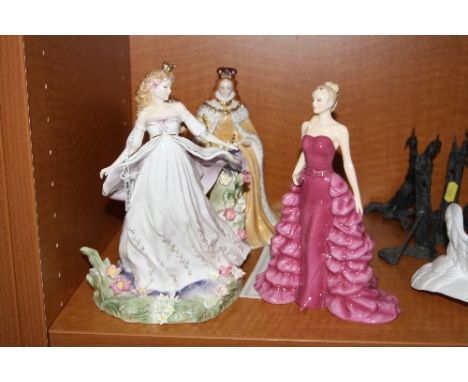 THREE ROYAL WORCESTER FIGURES, to include Limited Edition 'Titania, Queen of The Fairies' 166/2450, Limited Edition 'Claudia'