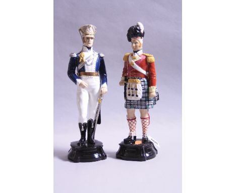 TWO ROYAL WORCESTER HISTORICAL MILITARY FIGURES, 'Officer of the Seaforth Highlanders 1812' RW2657 and 'Officer of the 17th L