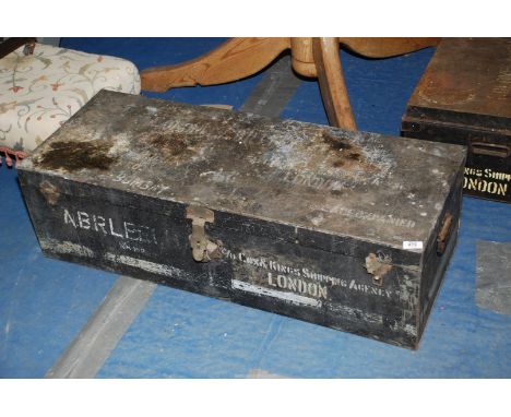 Metal trunk 40 1/2" x 12" x 16".