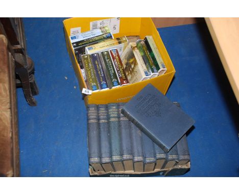 Two boxes of books incl. Encyclopedia for Children and audio books etc.