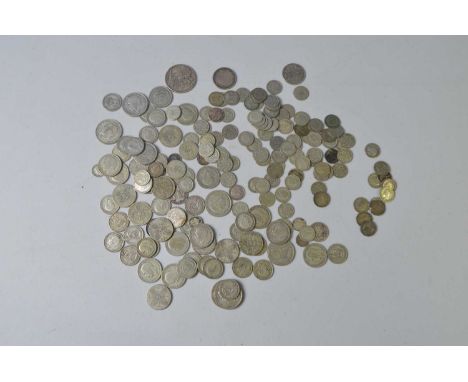 Pre-1947 Great British silver coinage, including QV 1890 crown; half crowns; shillings and others.