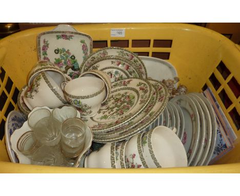 Basket of Indian Tree ceramic tiles etc