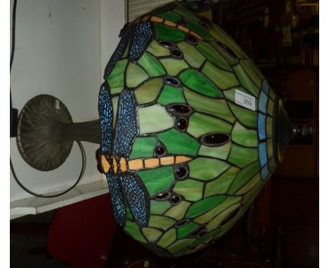 Tiffany style lamp with lead glazed shade