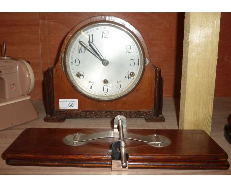 1930's mantle clock and a tie press
