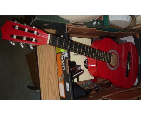 Lauren acoustic guitar, recorder for beginners, music stand, learn to play the piano etc