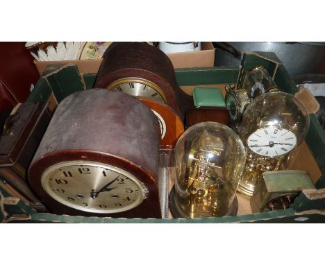 2 torsion clocks, onyx clock, 2 wood mantle clocks, travel clocks etc