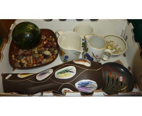 Portmeirion Botanic Garden jug and pot, Royal Worcester Evesham jug, Portmeirion Garden Herbs dish, German decorative jug, as