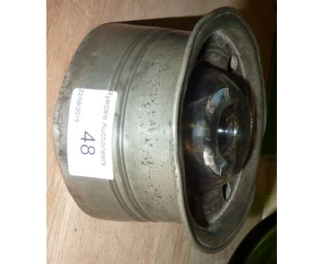 Pewter inkwell with glass inner