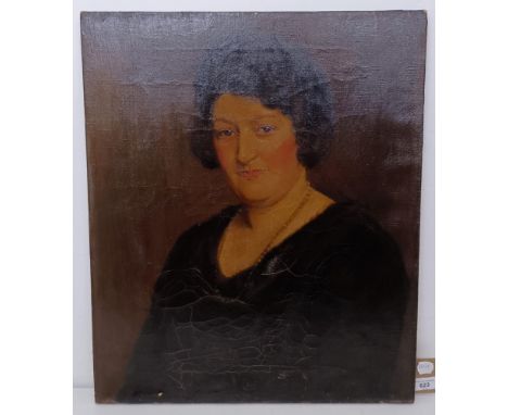 Early 20th century, English school, portrait of a lady, oil on canvas, 61 x 51 cm, unframed 