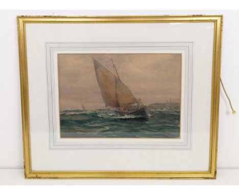 R B Freer, a boat at sea, watercolour, signed, 24 x 33 cmOverall condition good, some possible light foxing, no rips or visib
