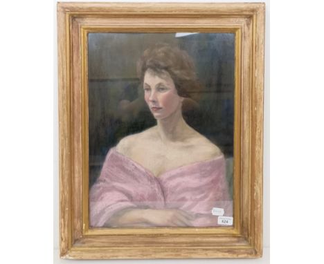 20th century, English school, portrait of a lady, pastel, 53 x 37 cm 