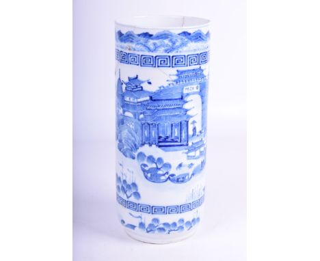 A Chinese blue and white porcelain sleeve vase, Kangxi four character mark, 19th/20th Century
Painted on the exterior sides w