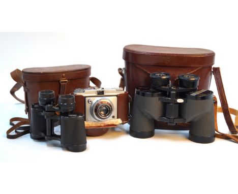A pair of Carl Zeiss Jena 8X30 Deltintem binocularsComplete with original leather case, further pair of Swift Audubon 8.5X44 
