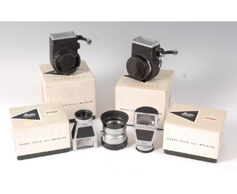 Four boxed Leitz Leica camera accessories, to include; OTXBO, OTXBO 1464T, OTDYM. Visoflex 2, OTYDO 16457L. Visoflex 2, and o