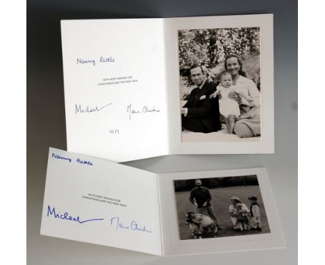 HRH Prince Michael of Kent, 1979 Christmas greetings card, the cover with embossed motif, opening to reveal black and white p