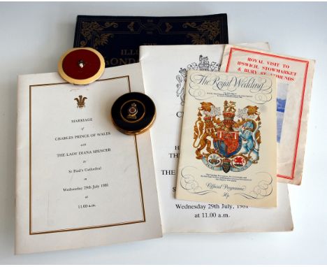 A collection of assorted Royal related ephemera and effects, to include; An Order of Service for the marriage of Charles, Pri