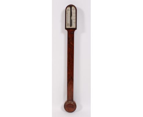 A 19th century rosewood stick barometer, the ivory scale signed Harris, Fenchurch St, London, length 90cm 