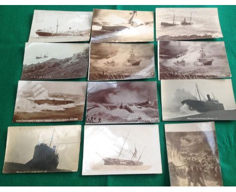 Approximately 186 loose postcards ' mainly British topographical but also 30 shipping and shipwreck subject cards. This lot c