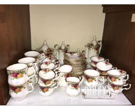 SECTION 17. A 44-piece Royal Albert 'Old Country Roses' pattern part tea and coffee service comprising tea and coffee cups, s