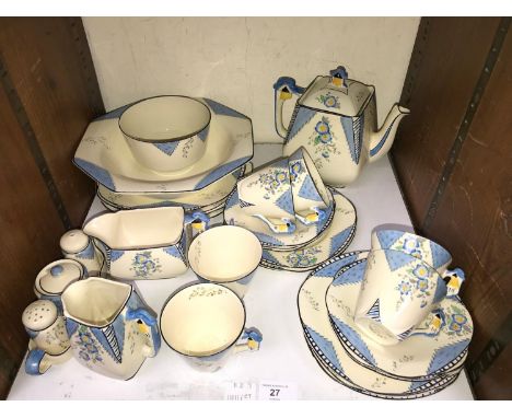 SECTIONS 26, 27 &amp; 28. Eight stoneware kitchen storage jars, together with a large Burleigh 'Maytime' pattern tea and dinn