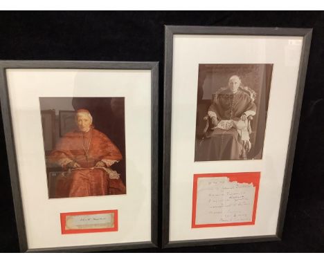 A framed handwritten and signed letter from Nicholas Patrick Stephen Wiseman (3 August 1802 ' 15 February 1865), Cardinal of 