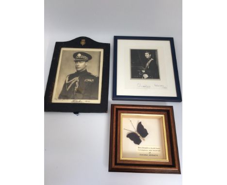 A monochrome half-length photograph of Prince Albert (later George VI) in military uniform, inscribed 'Albert' 1933, official