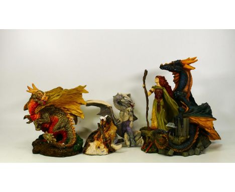 Enchantica 10th Anniversary Fantasy Dragon Figure , similar &amp; one damaged item, tallest 25cm(3) 