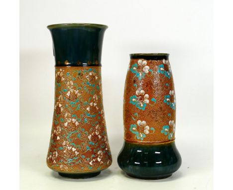 Royal Doulton Slater's chine Vase together with a similar Royal Doulton vase. Height of tallest 24cm 