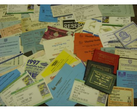 A collection of over 80 football match tickets, mainly West Bromwich Albion, but includes England Royal Box Tickets, VIP etc,