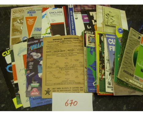 A collection of 35 football programmes, in various condition, mainly big match games in the 1970's onwards, but includes 1945