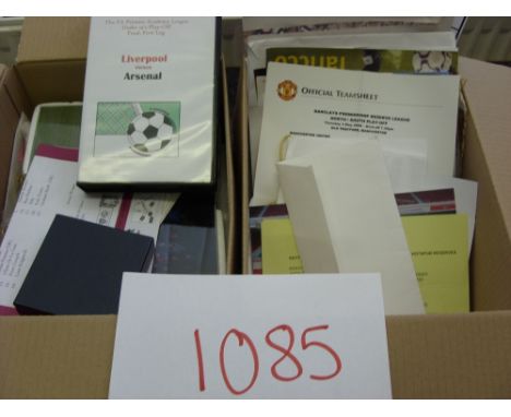 Tottenham/Arsenal, a vast amount of items collected by an ex employee of both clubs, to include team sheets, Hotel room arran